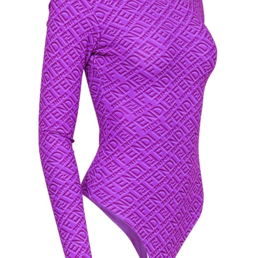 FENDI X SKIMS Limited Edition Mock Neck Long Sleeve Bodysuit in shade “Colorado”